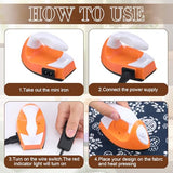 Zhehao 4 Pcs Mini Craft Iron Small Heat Press 3.39 x 2.36 x 2.56 Portable Heat Transfer Machine with Charging Base Accessories DIY Clothe Bead Patch Bag Hat Vinyl(Light Pink, Red, Green, Orange) Zhehao
