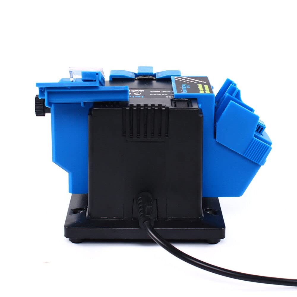 CHUNILLE Electric Sharpener Scissor Knife Drill Bit Chi-sel Sharpening Machine Multi-Task 1350rpm 96W Blue CHUNILLE