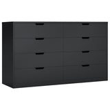 BTHFST 8 Drawers Black Dresser for Bedroom, Modern Wood Chest of Drawers 8 Drawer Dresser with Large Capacity for Living Room, Closet, Hallway, Entryway BTHFST