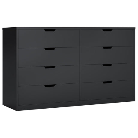 BTHFST 8 Drawers Black Dresser for Bedroom, Modern Wood Chest of Drawers 8 Drawer Dresser with Large Capacity for Living Room, Closet, Hallway, Entryway BTHFST