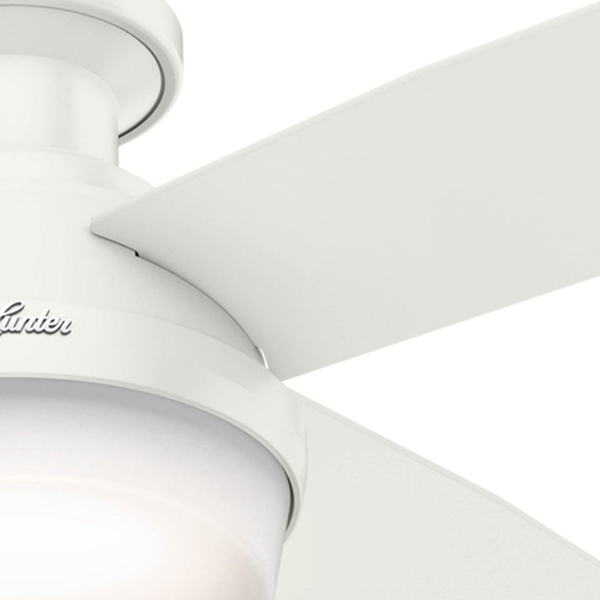 Hunter Fan Company 59242 Hunter 52" Dempsey Indoor Low Profile Ceiling Fan with Light, Fresh White Finish Hunter
