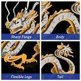3D Metal Puzzles for Adults, Adult Metal Puzzle Model Kits, Gold Dragon Mechanical 3D Puzzle Stainless for Adults DIY Gifts for Men Women Home Decor Art Craft Gifts Toys(Zodiac Sign).