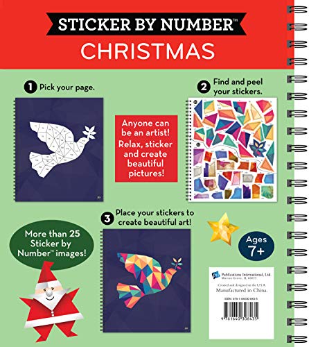 Brain Games - Sticker by Number: Christmas (28 Images to Sticker - Reindeer Cover) (Volume 1) Publications International, Ltd.