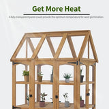 MCombo Wooden Greenhouse, Outdoor Greenhouse with Adjustable Roof Vent and 8 Lockable Door for Backyard/Outdoor Use, (48" x 38.8" x 83.9") 0851 MCombo