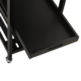 HOMCOM Kitchen Island Cart Rolling Trolley Utility Serving Cart with Stainless Steel Tabletop, Wine Rack & Drawer HOMCOM