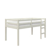 DHP Milton Twin Loft Bed, White, Traditional Small Space Junior Size, Horizontal Paneling, Sturdy Wood Construction DHP
