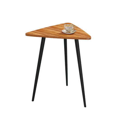 SAYGOER Small End Table Mid Century Triangle Side Table Unique Night Stand Rustic Farmhouse Bedside Table Retro Accent Sofa Table for Living Room Bedroom Easy Assembly,Walnut Oak SAYGOER