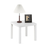 Furinno Classic Square Parsons Side End Table, 1-Pack, White Furinno