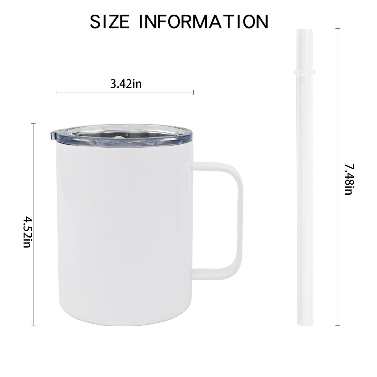 JYLJINGYULI 6 Pack 12 oz Sublimation Tumblers with handle Coffee Blanks, with Lid and Straw Cups Blank Bulk, Straight Skinny Insulated Cup Stainless Steel Water Bottle for Craft DIY… JYLJINGYULI