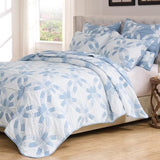 Greenland Home Fashions Wedding Ring Collection Reversible Coverlet Set, 3-Piece King/Cal King, Blue Greenland Home Fashions