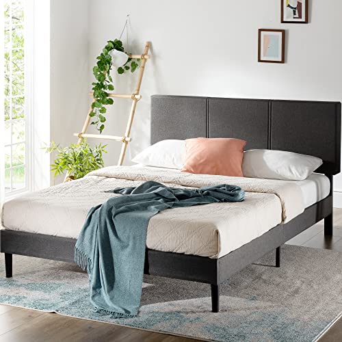 Zinus Cambril Minimalist Upholstered King Bed Frame with Bamboo Slats – No Box Spring Required - WoodArtSupply