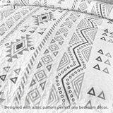 Drucon Boho King Size Aztec Quilt Set 3 Pieces Grey Ultra Soft Lightweight Quilt Beddding Set, Microfiber Bohemian Bedspread Coverlet Set with 2 Pillowcases for All Season (King, 104"x90") Drucon