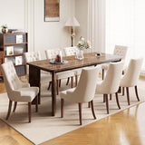 MALOL 5-Piece Rectangular Dining Table Set for 4, 63" Industrial Kitchen Table with 4 Tufted Parsons Dinner Chairs for Dining Room, Kitchen, Living Room, Brown+Beige MALOL