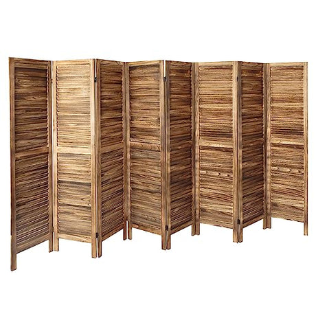 ECOMEX 8 Panel Wood Room Divider 5.6ft.Tall Folding Privacy Screen Panels, Panel Reinforced Room Divider Wall, Divider for Room Separation, Partition Room dividers (Dark Brown) ECOMEX