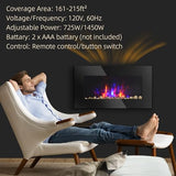 HOMCOM 29" Electric Fireplace, Wall Mounted Fireplace with 7 Adjustable LED Flame Colors, Remote Control, Fireplace Heater for Living Room, 1450W, Black HOMCOM