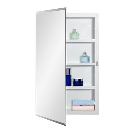 IDYLLOR Plastic Medicine Mirror Cabinet for Bathroom 16 x 26 inch, Surface and Recessed Mount IDYLLOR