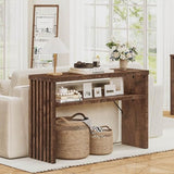 BON AUGURE Entryway Table, Console Table Behind Couch, Wood Sofa Tables with Shelf for Living Room, Farmhouse Entry Tables for Hallway Foyer (Rustic Oak, 47 Inches) BON AUGURE