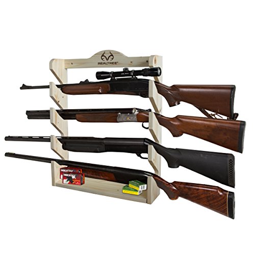 Rush Creek Creations Real tree 4 Gun Wall Rack with Hidden Hardware - Handcrafted - Durable Rush Creek Creations