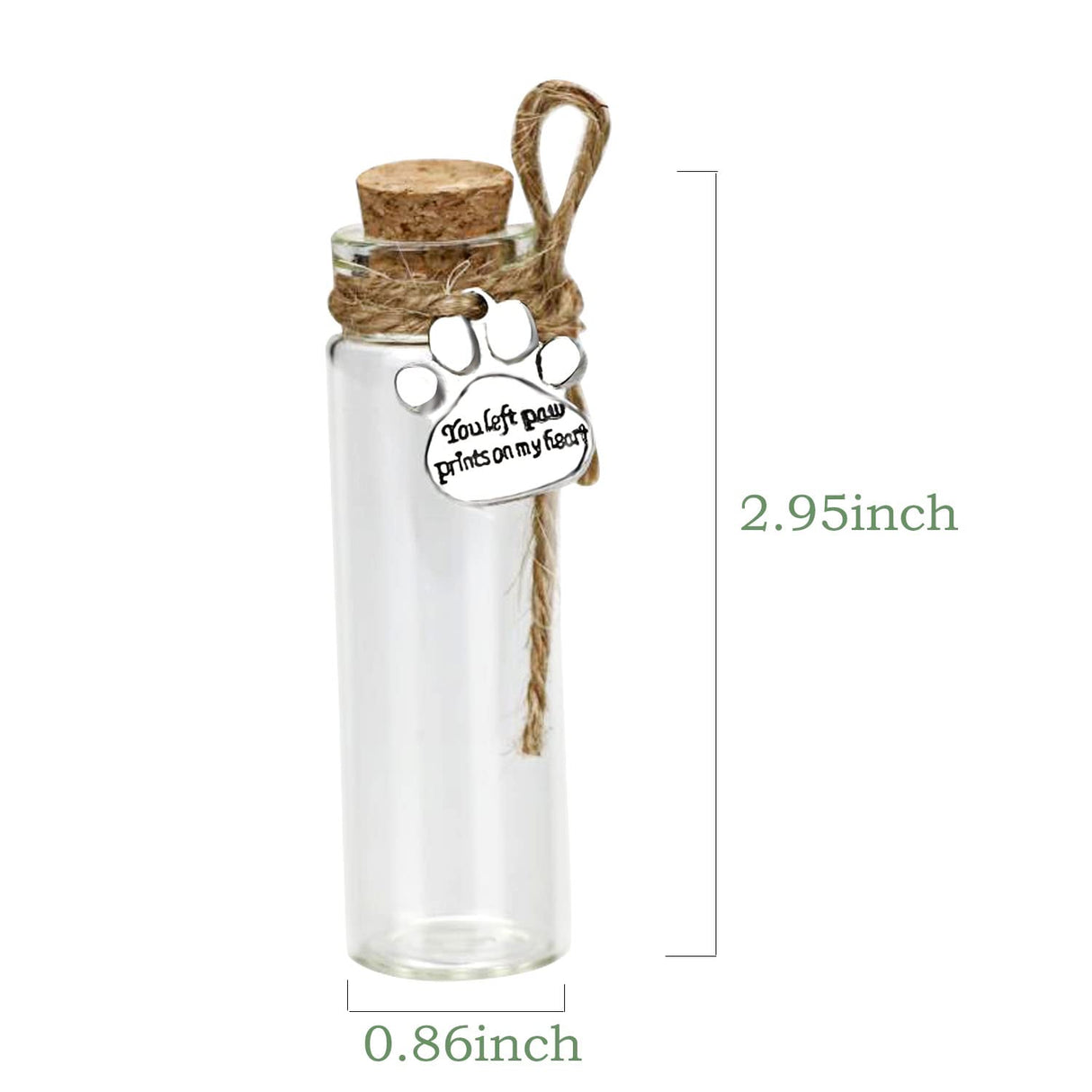 Pet Hair Memorial Bottle,Glass Vial for Ashes Or Hair Dog Or Cat Keepsake Pet Loss Gift (Bottle) free-space