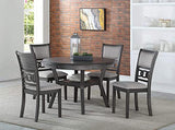 New Classic Furniture Gia 5-Piece Round Dining Set with 1 Dining Table and 4 Chairs, 47-Inch, Gray New Classic Home Furnishings