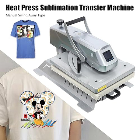 Auto Heat Press Machine, 16 ‘x20’ Clamshell Heat Press with Digital Control Panel, 1600W Digital Sublimation Printer for T-Shirts, Puzzles, Mouse Pads, Pillows njxbrek