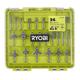RYOBI ONE+ 18V Cordless Fixed Base Trim Router with 24-Piece Router Bit Set A252401 (Bulk Packaged) RYOBI
