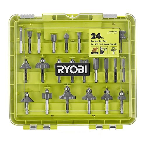 RYOBI ONE+ 18V Cordless Fixed Base Trim Router with 24-Piece Router Bit Set A252401 (Bulk Packaged) - WoodArtSupply