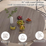 VECELO 5 Piece Dining Table Set for 4, Wood Grain Dinette with Chairs for Kitchen, Breakfast Nook, Small Space, Light Grey VECELO