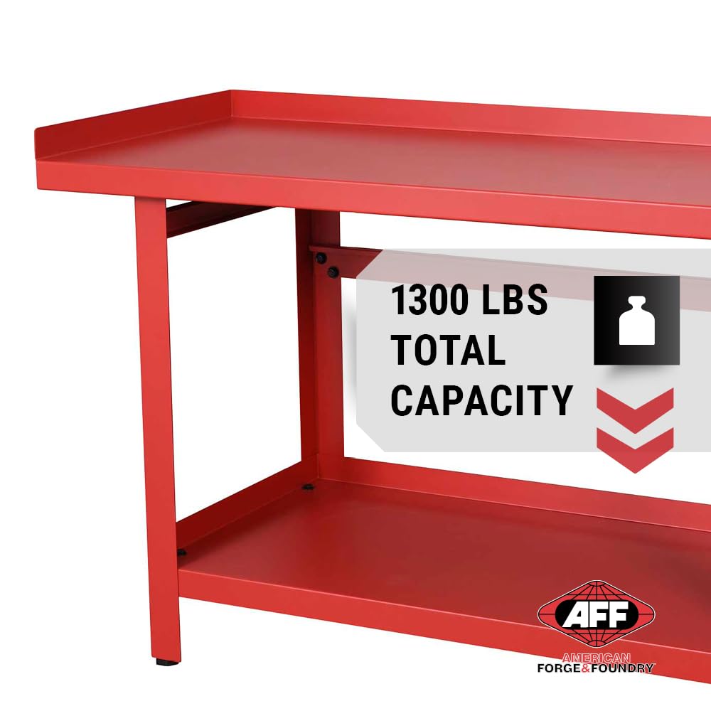 AFF Workbench - Heavy Duty Work Table with Storage Shelf - 1300 LB Capacity (Multiple Sizes available) - WoodArtSupply