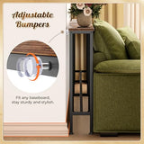 Huuger 118 Inch Sofa Table with Power Outlets and USB-C Ports, 5.9 Inch Narrow Entryway Table, Behind Couch Table with Storage, Extra-Long Console Table, Living Room, Rusitc Brown Huuger