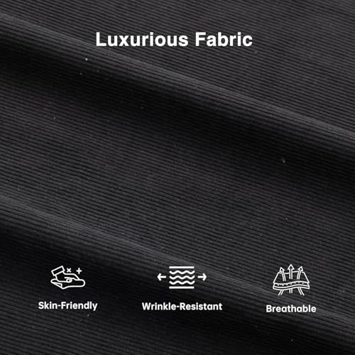 JAMFLY Couches for Living Room, 3-Seat Reversible Sectional Sofa with Convertible Ottoman, Modern Ribbed Fabric L-Shaped Couch for Small Apartment, Studio & Office, Easy Assembly, Black JAMFLY