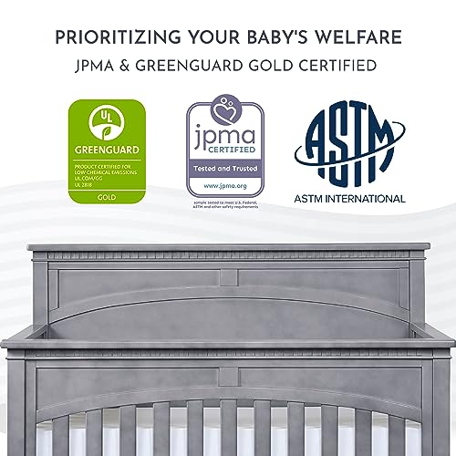 Evolur Santa Fe 5-in-1 Convertible Crib, Storm Grey Evolur