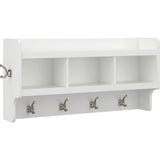 kathy ireland Home by Bush WDH340WAS-03 Wall Coat Rack, White Ash, Engineered Wood Bush Business Furniture
