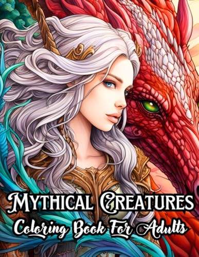 Mythical Creatures Coloring Book for Adults: Dragons, Fairies, Unicorns and Other Cryptids in Mysterious and Wonderful Lands (Amazing Learning Books) WoodArtSupply