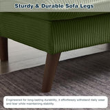 Enobala Convertible Futon Sofa Bed, Modern Folding Futon Couch with 3-Level Adjustable Backrest, Sleeper Loveseat Sofa Recliner Couch for Living Room Apartment, Green Enobala