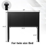 Giantex Adjustable Black Wood Headboard for Twin Beds – Sturdy Flat Panel with Modern Design Giantex