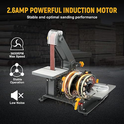 Hoteche 1 in x 30 in Belt Sander and 5 in Disc Sander 2.5A Power Combo Bench Sander for Woodworking - WoodArtSupply