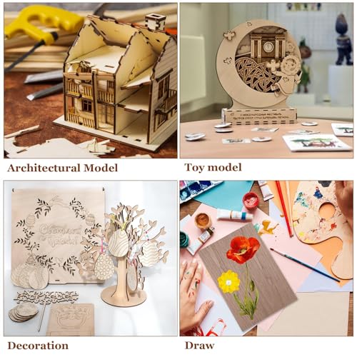 6Pcs 12 x 12 x 1/16 Inch Walnut Plywood Sheets Unfinished Plywood Sheet for Arts and Crafts, Painting, Pyrography, Wood Engraving, Wood Burning, Laser, Architectural Models ACXFOND