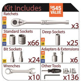 Husky 270-piece mechanics tool sets 1/4,3/8,1/2 drive $545 value WoodArtSupply