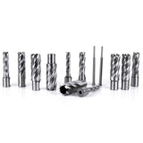 OSCARBIDE Annular Cutter Set 13pieces,2"Cutting Depth,3/4"Weldon Shank and 7/16 to 1-1/16 inch Cutting Diameter Mag Drill Bits for Magnetic Drill Press with 2pcs Pilot Pins OSCARBIDE