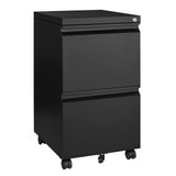 MIIIKO 2 Drawer File Cabinet on Wheels, Home Office Mobile Under Desk with Lock, Vertical Files Drawers for Legal/Letter/A4 MIIIKO