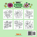 Flowers and Plants: A Bold & Easy Colouring Book for Adults and Kids, Featuring Simple and Relaxing Designs of Beautiful Flowers, Leaves, and More (Simple Colouring Books) WoodArtSupply