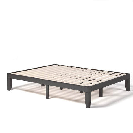 Giantex Queen Wood Platform Bed Frame, 14 Inch Solid Rubber Wood Mattress Foundation, Heavy Duty Wood Slats Support, No Box Spring Needed, Easy Assembly, Espresso Giantex