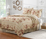 Greenland Home Antique Rose 100% Cotton Heirloom-Quality Quilt Set, 2-Piece Twin/XL, Ecru Greenland Home Fashions