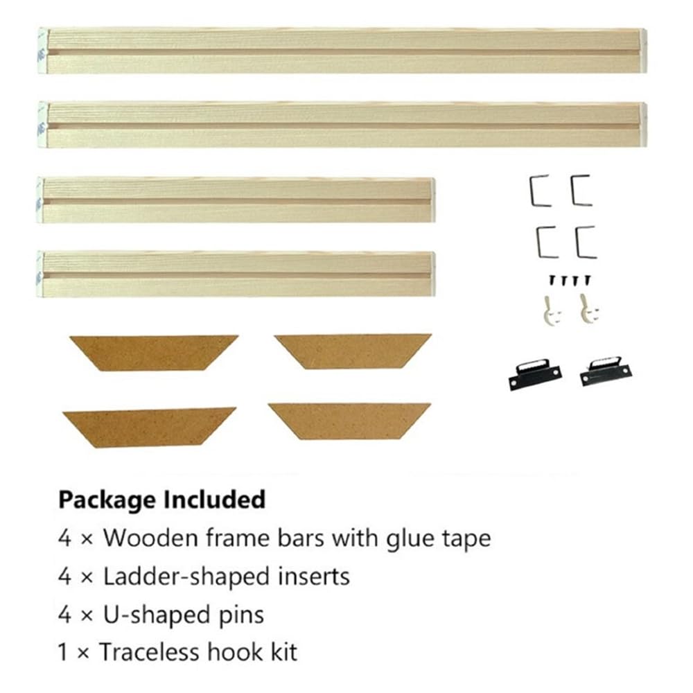 DIY Solid Wood Canvas Frame Kit for Oil Painting & Wrapped Canvas Wall Art Canvas Stretcher Bars Wooden Art Frames for Paintings & Canvases Framed Picture Canvas Artwork Accessories - 12x16 inches Nustila