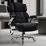 Fabric Big and Tall Office Chair 700lbs-High Back Executive Cloth Computer Chair with Adjustable Lumbar Support 3D Flip Arms Plus Size Rubber Wheels-Extra Wide Large Desk Chairs, Heavy Duty Metal Base VUZI