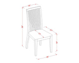 East West Furniture IPC-LWH-W Ipswich Dining Chairs - Slat Back Wood Seat Kitchen Chairs, Set of 2, Linen White East West Furniture