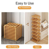 YYW Shoe Rack, Foldable Bamboo Shoes Shelf, Freestanding Shoe Storage Organiser for Entryway, Hallway, Bedroom, Closet (Brown, 6 Layers) YYW