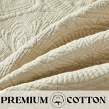 Brandream Luxury Quilt Bedding Set Queen Size Quilt Set Cotton Beige 3 Piece Medallion Matelasse Coverlet Set Brandream