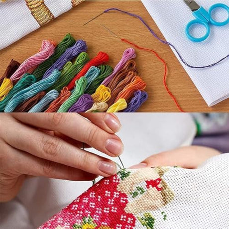 Stamping Cross Stitch Kit Books Flowers, Counting Cross Stitch Kit for Adult Beginners, with Glass Bottles Full Line DIY Cross Stitch Stitching Kit for Home Decor Cross Stitch Patterns 15.7x11.8inches MYBISYMQQ